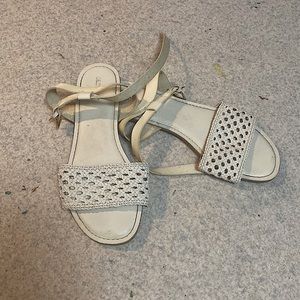 white woven sandals
